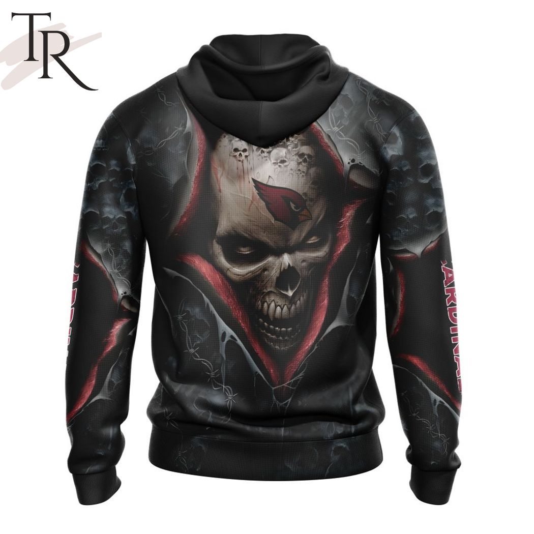 New 2025 NEW] NFL Arizona Cardinals Special Horror Skull Art Design Custom Hoodie - Image 3